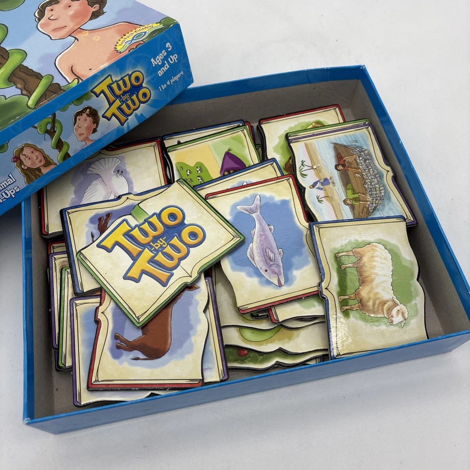 Two By Two Bible Animal Matchups Matching Game Complete HTF Educational Biblical - Image 3 of 4