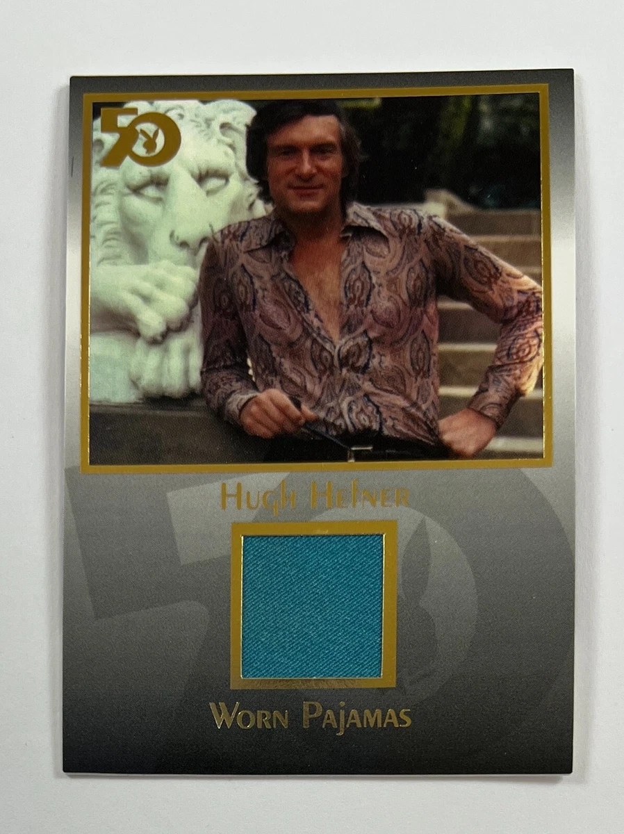 2005 Playboy 50th Anniversary HHP1 Hugh Hefner Worn Pajamas Relic Blue LB3