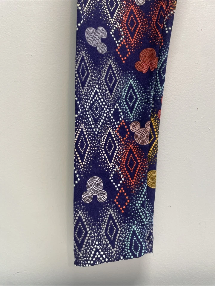 Lularoe Leggings Tall and Curvy Disney Mickey Mouse Blue Orange Yellow Diamond - Image 4 of 4
