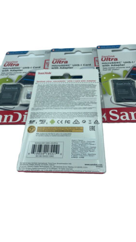 SanDisk Ultra microSDXC UHS-I Card with Adapter 128GB 100MB/sec NWT - Picture 3 of 3