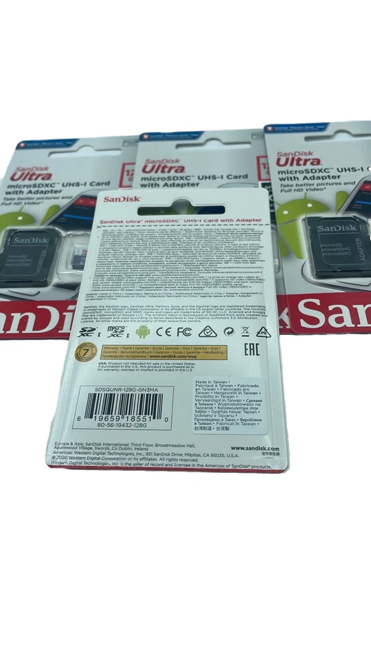 SanDisk Ultra microSDXC UHS-I Card with Adapter 128GB 100MB/sec NWT - Image 3 of 3