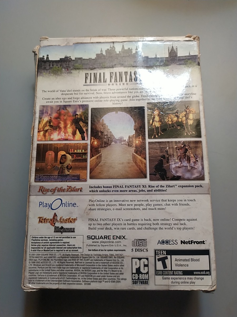 Final Fantasy XI (PC, 2003) Full Box Set with all 4 discs