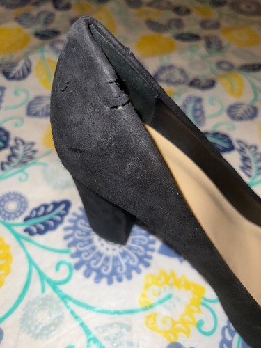 Kate Spade New York Blockabsatz Größe 9M schwarz Wildleder Schleife goldfarbene Nieten - Bild 20 von 21