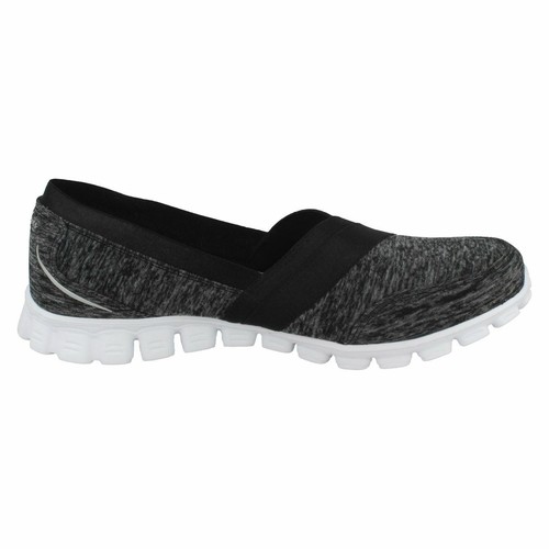 Ladies FASCINATION /22827 Black/White Slip On Shoes By Skechers Flex - Picture 5 of 8
