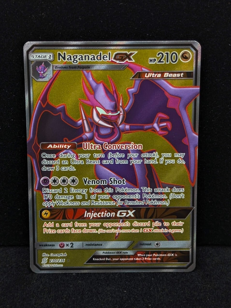 Naganadel GX 230/236 Ultra Rare Full Art SM Holo Pokemon