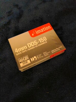 IMATION 4mm DDS-150 Datenband. 40GB komprimiert. 20GB Unkomprimiert. Neu.