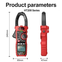 HABOTEST HT208D Digital Clamp Meter Multimeter True RMS AC DC Volt Amp NCV Cap 9