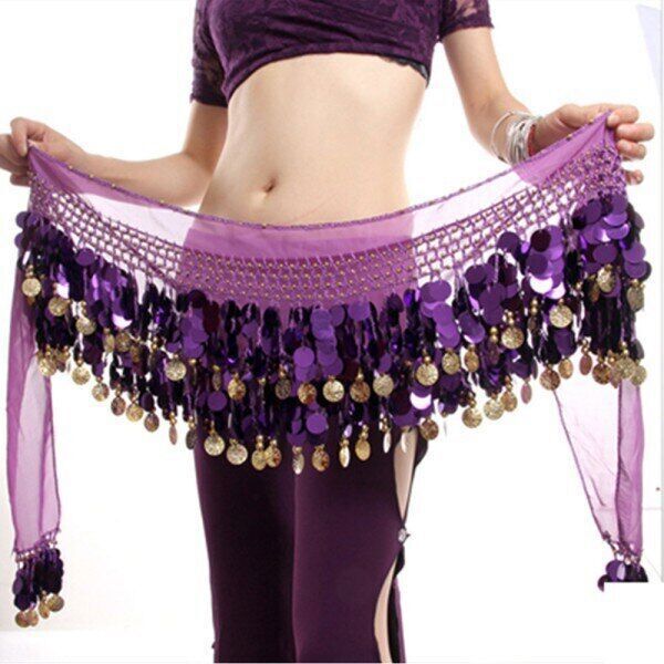 Belly Dance Belt Costumes Sequins Tassel Belly Dance Hip Scarf for