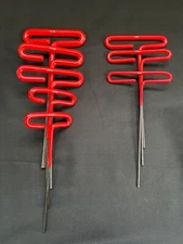 Set Of SAE T-Handle Hex Wrenches Red-Coated Steel Sizes 1/4" To 3/32" (8)