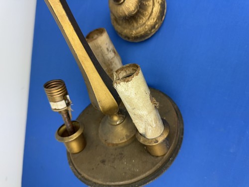 Lámpara colgante C.1915 con dosel de latón fundido, sartén y borla, 3 luces - Imagen 2 de 16