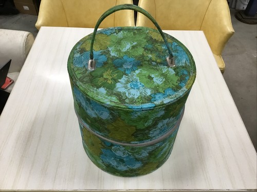 Vintage Floral Flower Hat Box Wig Case 