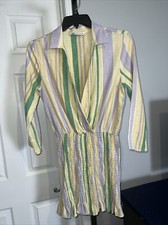 Zara Sz Medium Smocked Skirt Dress So Comfy Beautiful Colors