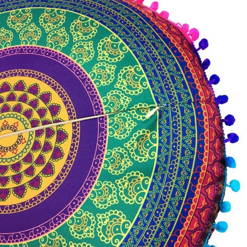 17 in Mandala Floor Pillow Round Bohemian Meditation Cushion Cover Ottoman Pouf - Picture 12 of 33