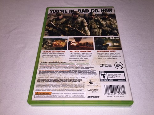 Battlefield Bad Company (Microsoft Xbox 360) Original Release Complete Exc! - Picture 2 of 3