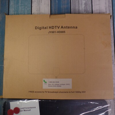 Large Indoor/Outdoor HDTV Antenna JY001-HD005 Black 4K UHD, Full HD Vertical/Hor