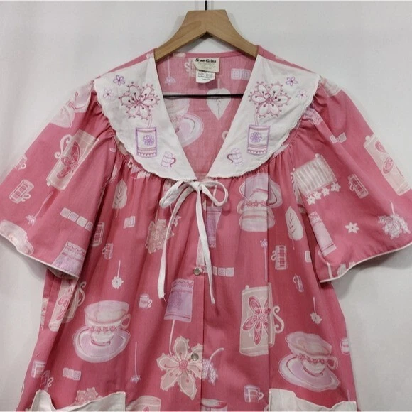 Vestido de noche Babydoll vintage floral taza de té para mujer L rosa blanco retro informal playa Foto 2 de 4