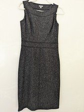 Ann Taylor Dark Gray Wool Sleeveless Career Work Dress