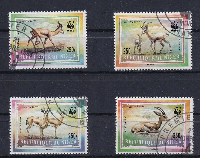 WWF Niger 1998 MiNr. 1460 - 1463 Gazellen kompletter Satz gestempelt - Bild 1 von 1