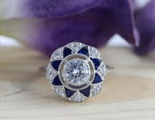 Wedding Engagement Ring in 925  Silver, Edwardian Ring, Antique engagement Ring,