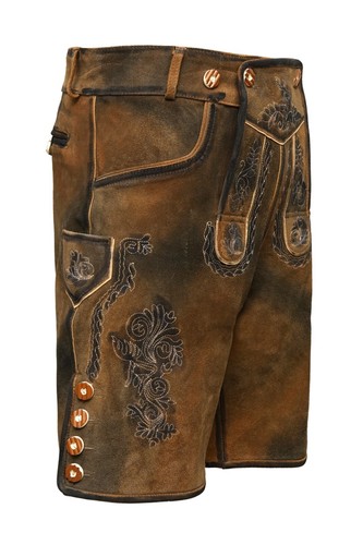 Mens Bavarian LEDERHOSEN Original Leather with Thick embriodery - Picture 4 of 14