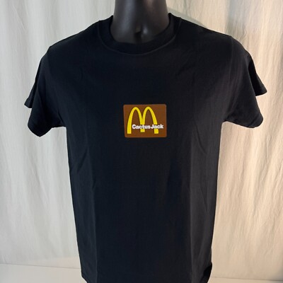 新品 CACTUS 新品 Travis Scott マクドナルド BOXロゴ Tee Lサイズ JACK × マクドナルド ボックスロゴ トラビススコット&マクドナルドコラボTシャツ　黒　Lサイズ