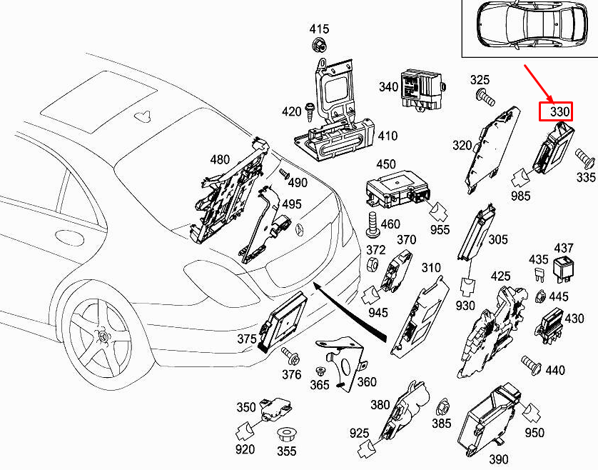 2016 MERCEDES C Class Parking Brake Control Unit A2229002713 for sale