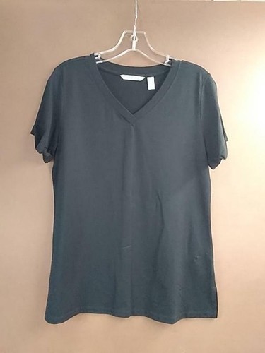 Isaac Mizrahi Live! Rolled Sleeve Button-Back Knit Top-Black Womens XS - Picture 2 of 4