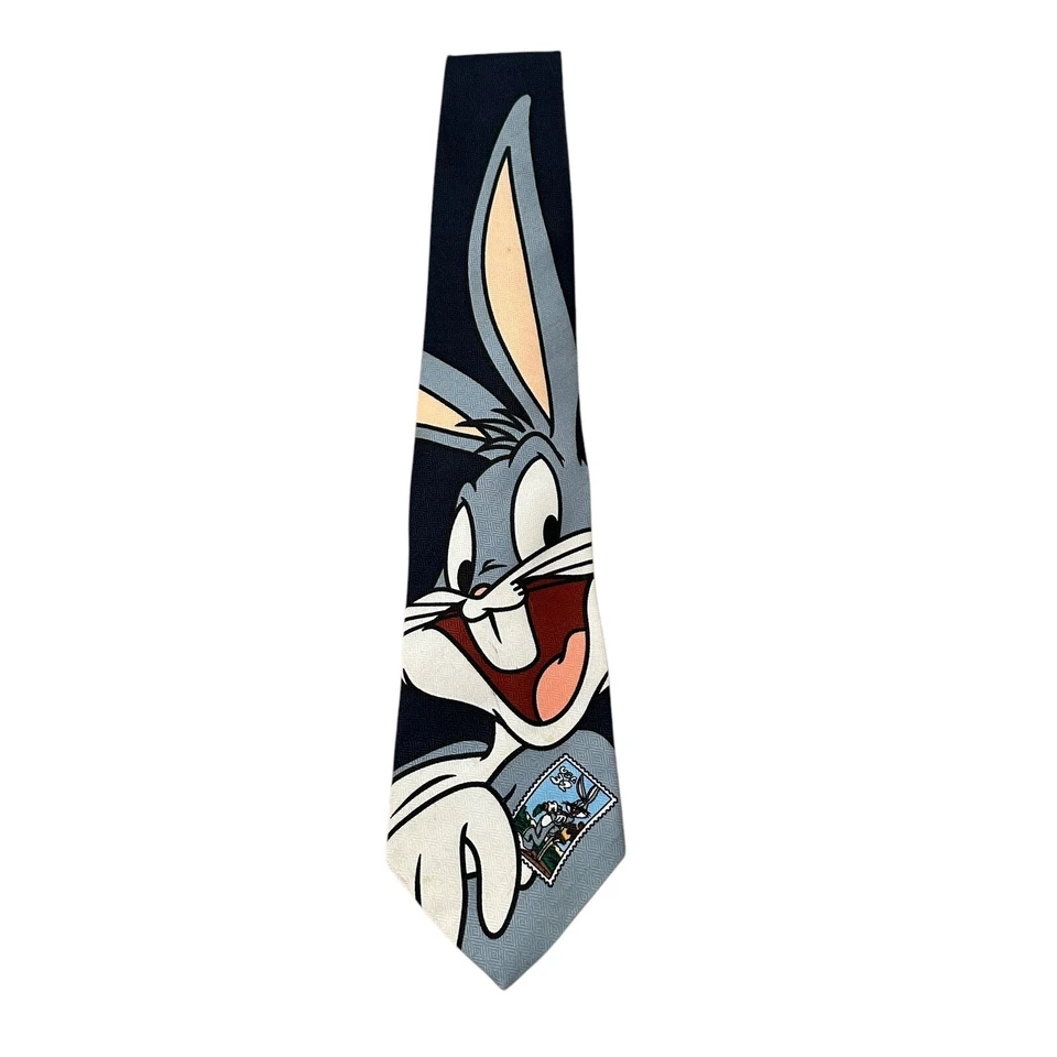 CORBATA DE COLECCIÓN DE ESTAMPILLAS BUGS BUNNY*1997*LOONEY TUNES* NUEVA CON ETIQUETA Foto 3 de 4