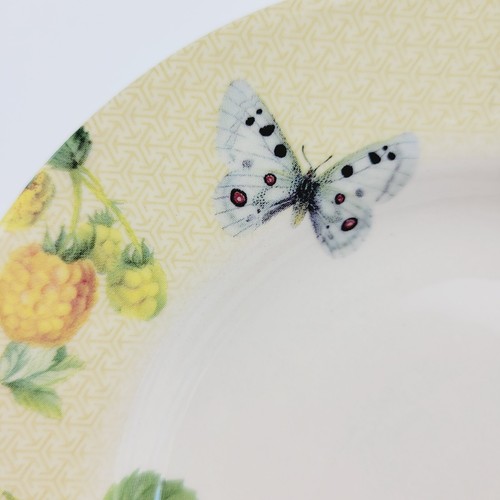Spode Fruit Haven Bread Plate Butterfly, Bee & Fruit, Yellow & Green Fall Dishes - Picture 4 of 14
