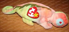 Ty Beanie Babies, Iggy the Iguana, August 12, 1997 - P.E. Pellets, Tag Errors