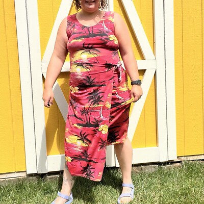 Vintage Y2K Summer Midi Dress Size XL | eBay