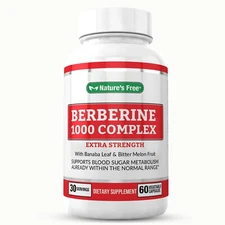 Berberine 1000mg Complex Extra Strength Blood Sugar Support, Weight loss 60 caps