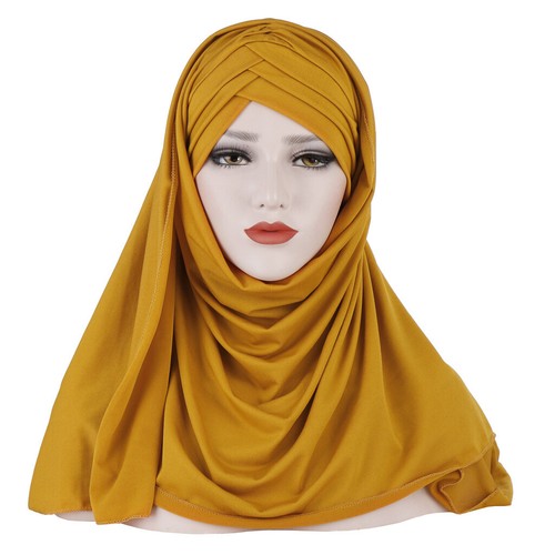 Women Amira One Piece Turban Hijab Hat Islam Muslim Headscarf Prayer Wrap Shawls - Picture 64 of 67