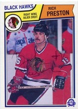 RICH PRESTON BLACKHAWKS AUTOGRAPH AUTO 83-84 O-PEE-CHEE OPC #110 *30669