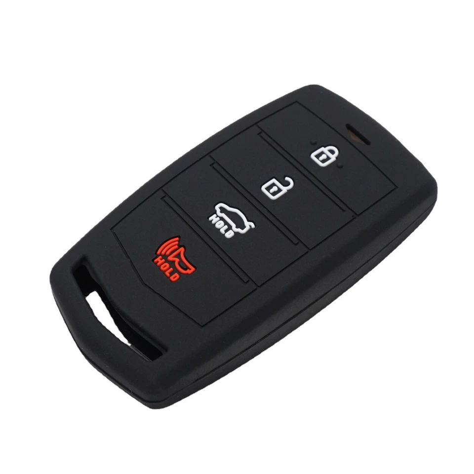 2Pcs 4 Buttons Silicone Key Fob Cover Keychain for Hyundai Genesis G70 G80 G90 Foto 4 de 4