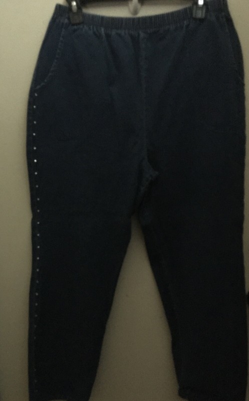 Quacker Factory Jeans with Rhinestone Embellishments