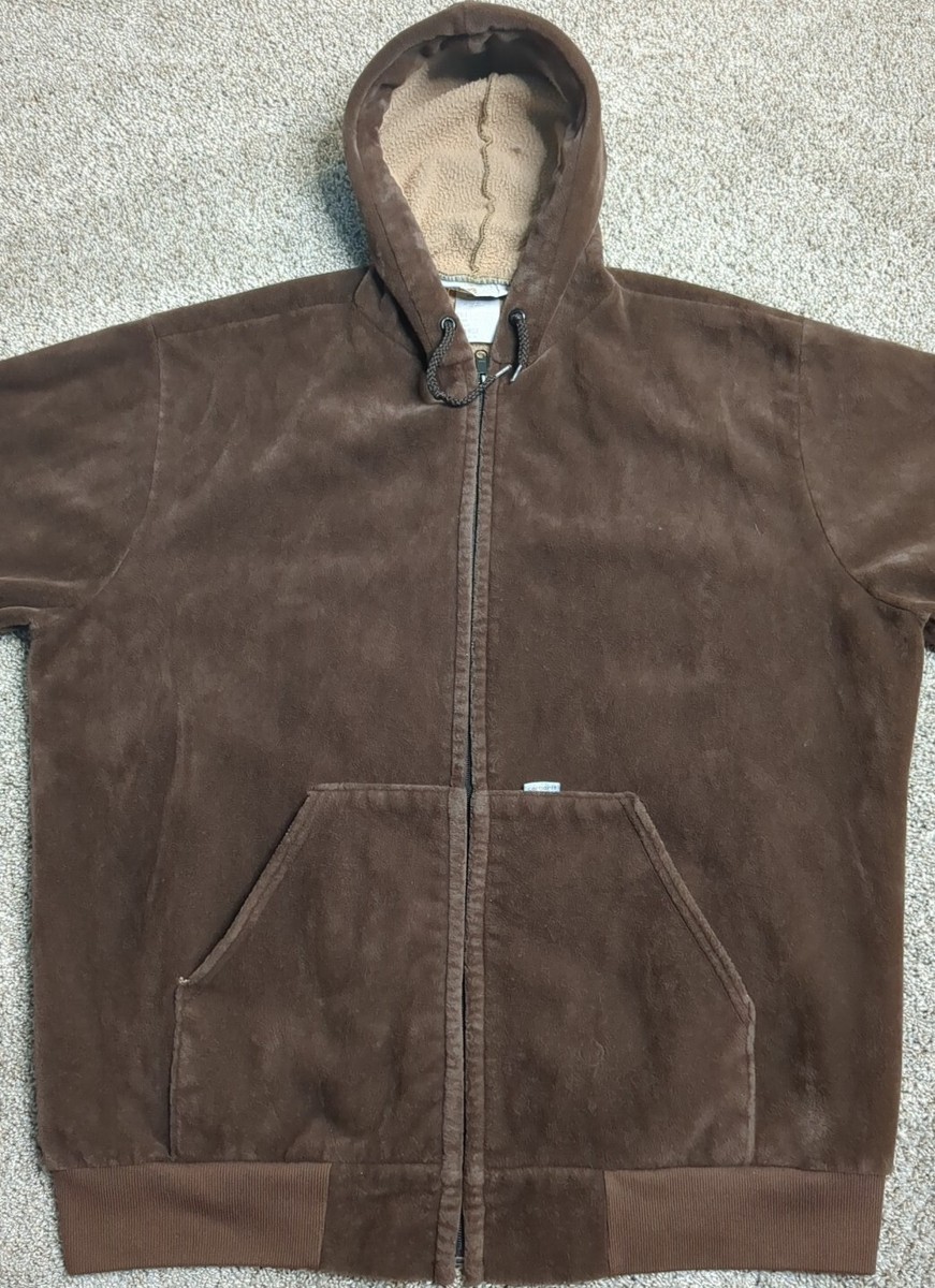 Vintage Carhartt Rugged Outdoor Velour Hoodie Jacket Made in USA 