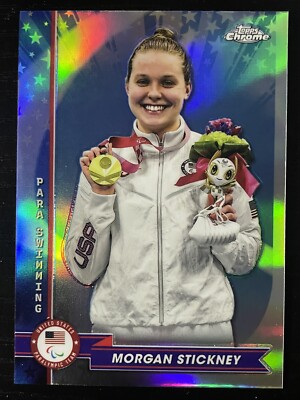 2024 Topps Chrome US Olympic Morgan Stickney Refractor Parallel Swimming #46