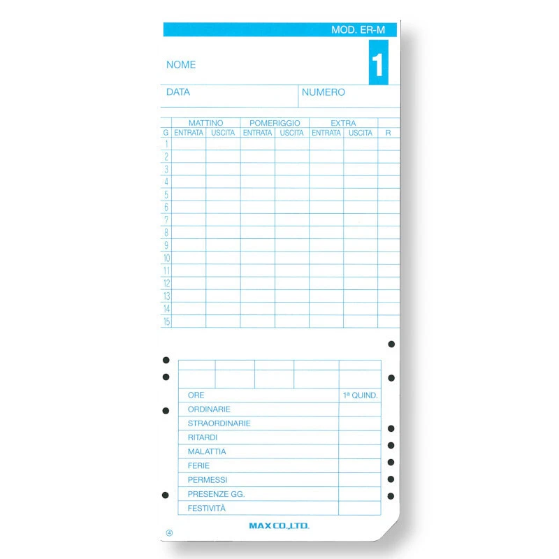 CONFEZIONE 100 CARTELLINI PER MAX ER-M 1100 / 1500 / 1600 / 2100 / 2200 / 2500 - Immagine 2 di 4