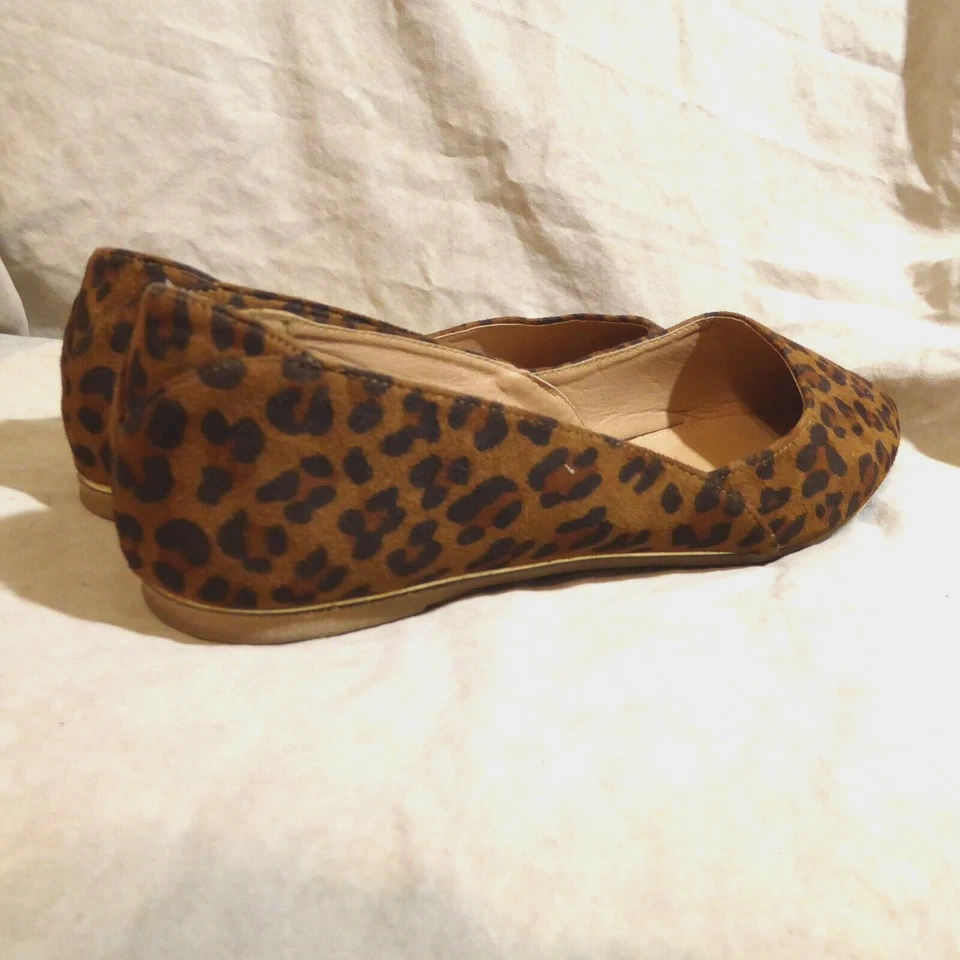🩰 Острые балетки Maurices 10 М коричневые и желтовато-коричневые леопардовый принт замша искусственная кожа - Изображение 4 из 4