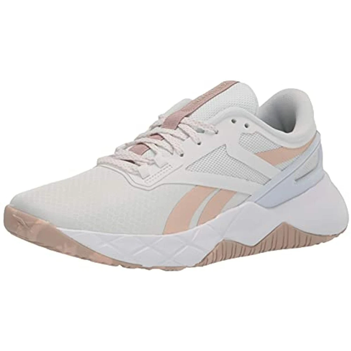 Reebok Women s Nanoflex Tr Cross Trainer White Soft Ecru Rose Gold 7.5