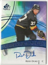 2020-21 SP Game Used Blue Rookie Auto #181 Reid Duke Las Vegas Golden Knights