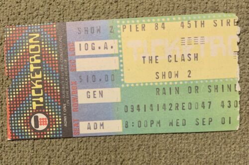 THE CLASH Pier 84 NEW YORK CITY 9/01 1982 Concert Ticket Stub Joe Strummer