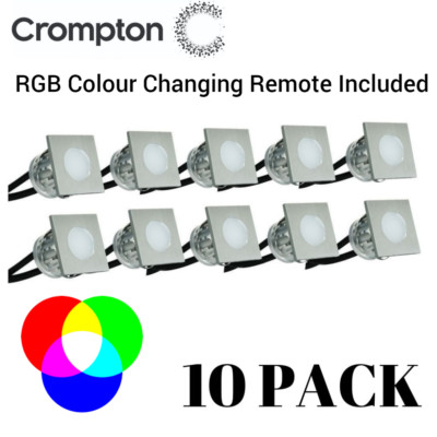 LED Square 10 Light DIY Deck Light Kit - Stainless Steel / RGB ...