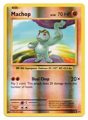 Pokemon Card: Machop REVERSE HOLO 57/108 XY Evolutions Set! GD