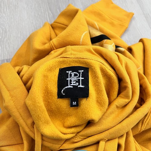 Don Ed Hardy Black Panther Logo Mustard Yellow Hoodie - Picture 6 of 7