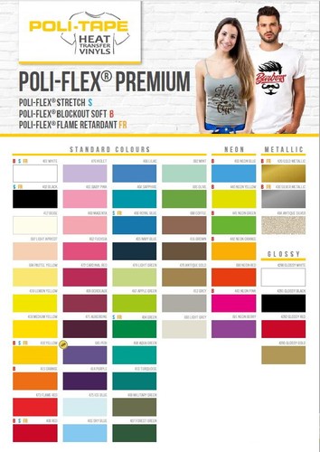 POLI-FLEX PREMIUM A4 Bögen Flex Folie Plotterfolie Bügel Textil T-Shirt Folie - Bild 112 von 154