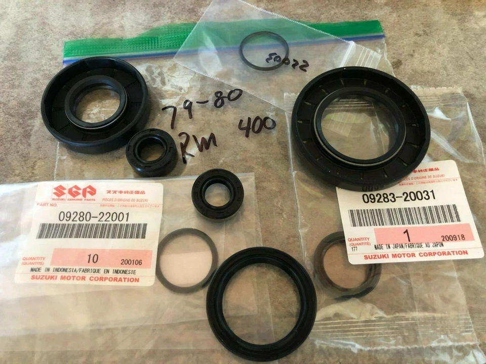 Eixo de manivela principal do motor Suzuki 1979 1980 RM400 conjunto completo de vedação 80-81 PE400 - Imagem 2 de 2