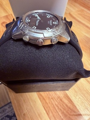 シ*ク様 TISSOT-1853Tタッチ Z251/351デジアナ黒文字盤 Tissot T-Touch Watch Men 41mm Black Dial Steel Alarm Chrono Z251