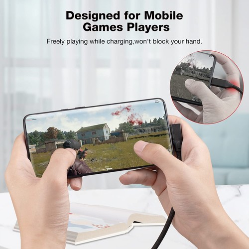 USB-C Extension Cable Right Angle 0.3M/1FT, 90 Degree 3.2 1ft, black  - Picture 2 of 8
